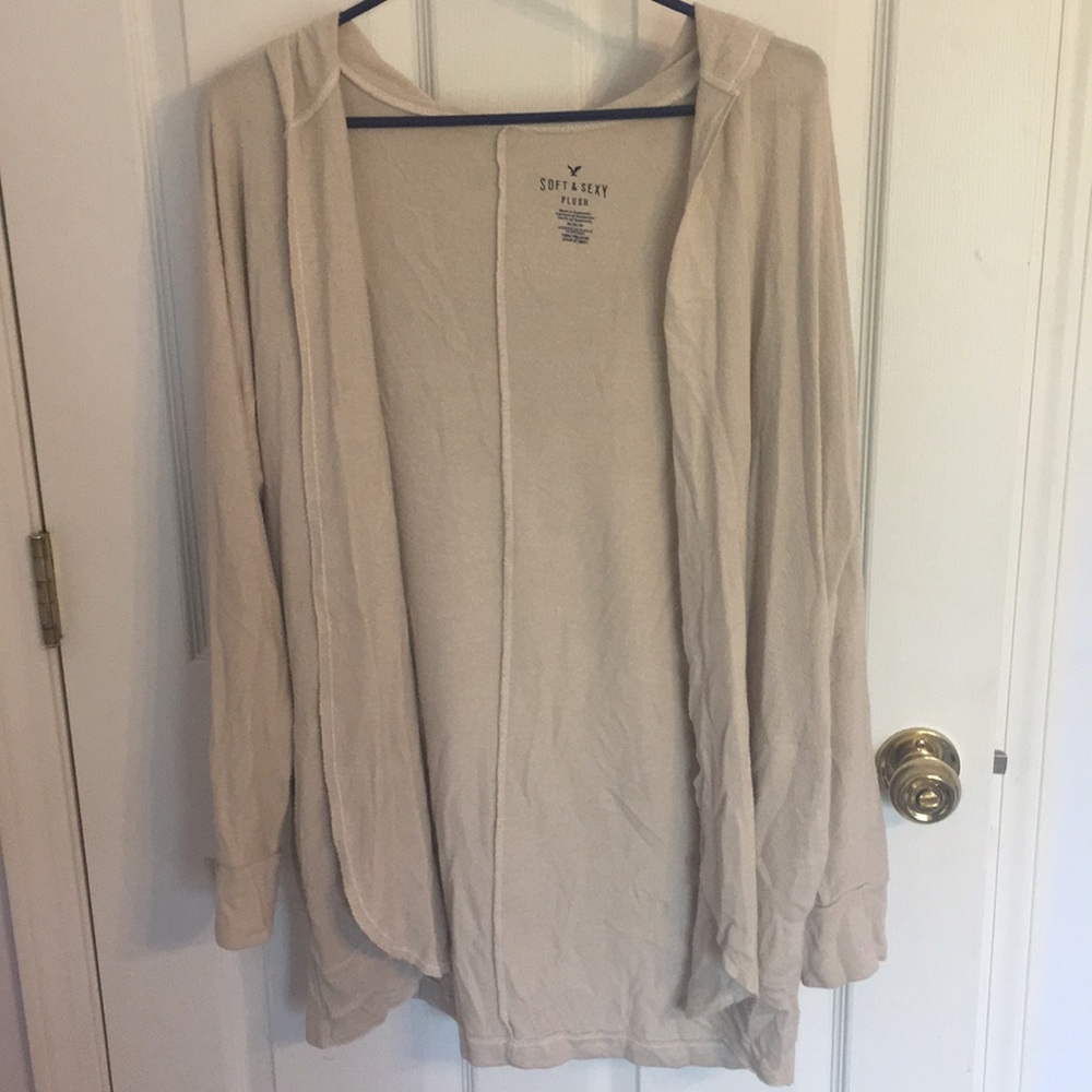 american eagle hooded cardigan